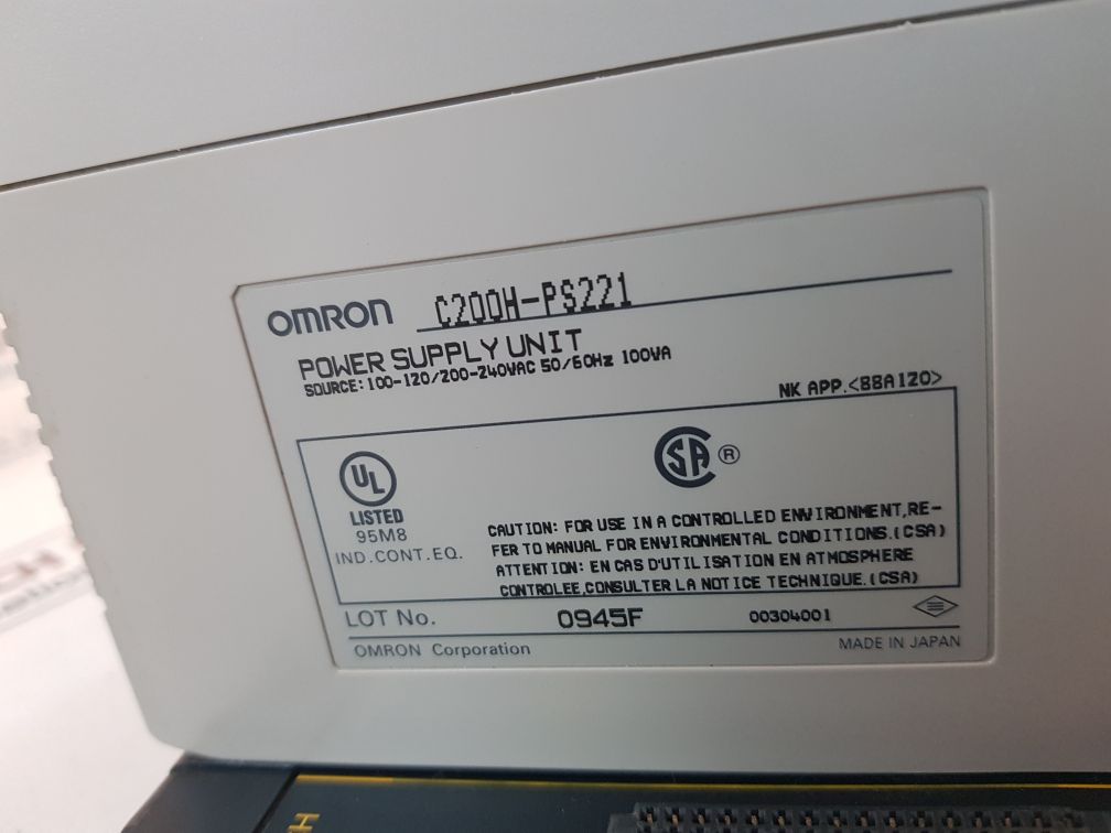 Omron Oc222,C200H-oc224,C200H-ps221, Module Rack With C200H-bc081-v2