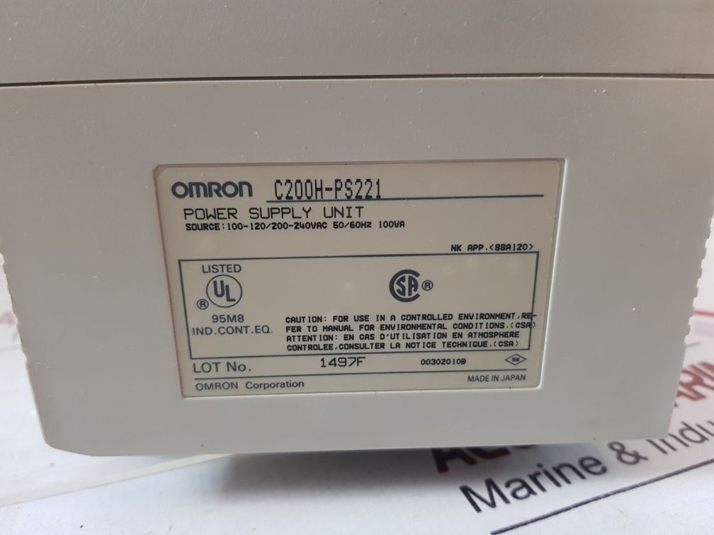 Omron id212,od211,c200h-ps221 module rack
