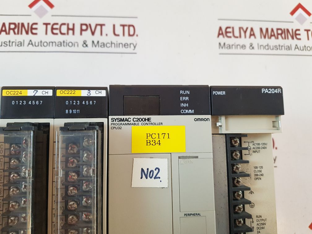 Omron Rm201,Ia122,Oc222,Oc224,Cpu32,C200Hw-pa204R Module Rack