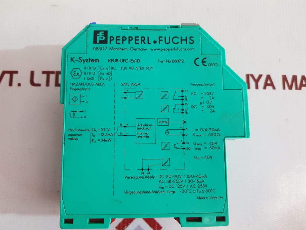 Pepperl+Fuchs K-system Kfu8-ufc-ex1.D Frequency Converter 188372