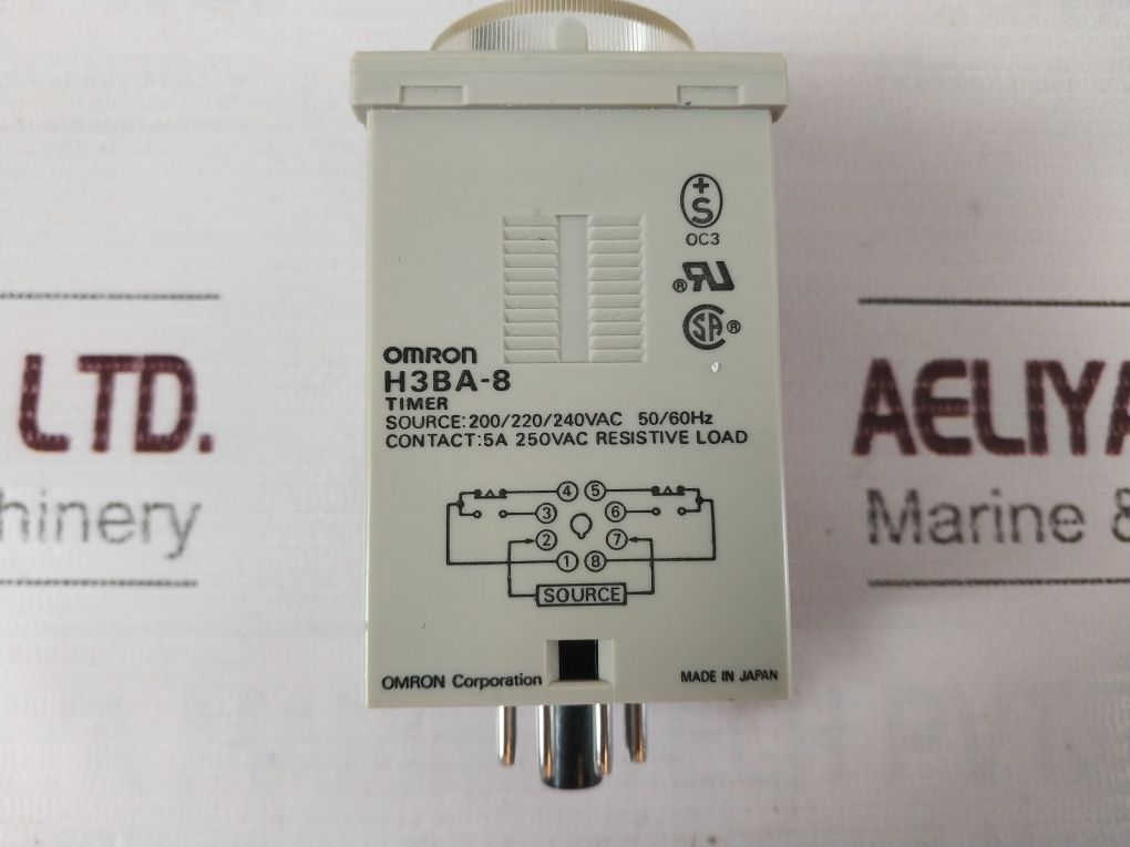 Omron H3Ba-8 0-10 Min On Delay Timer 250Vac 5A Contact