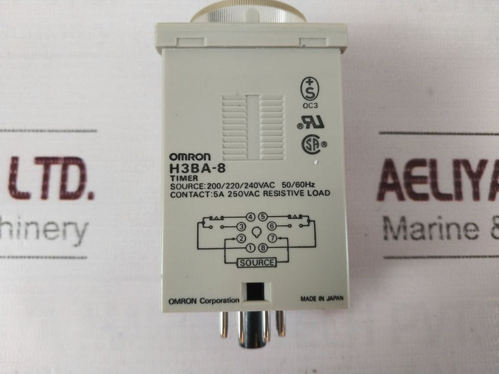 Omron H3Ba-8 0-10 Min On Delay Timer 250Vac 5A Contact