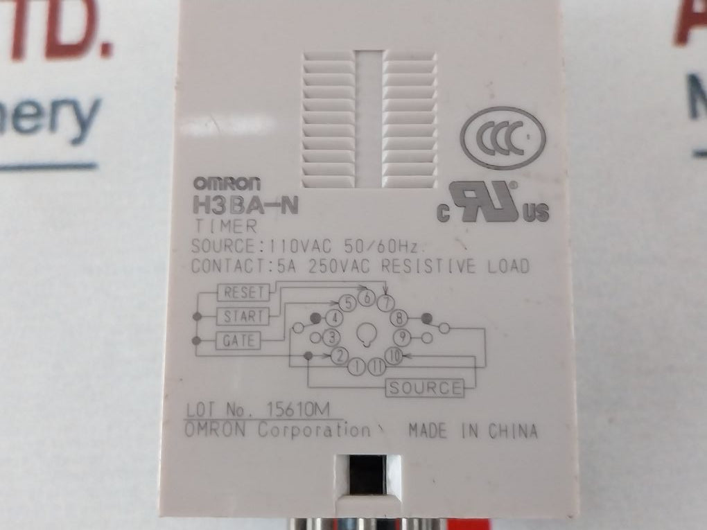 Omron H3Ba-n Timer Relay 0-30 Min 110 Vac 50/60Hz