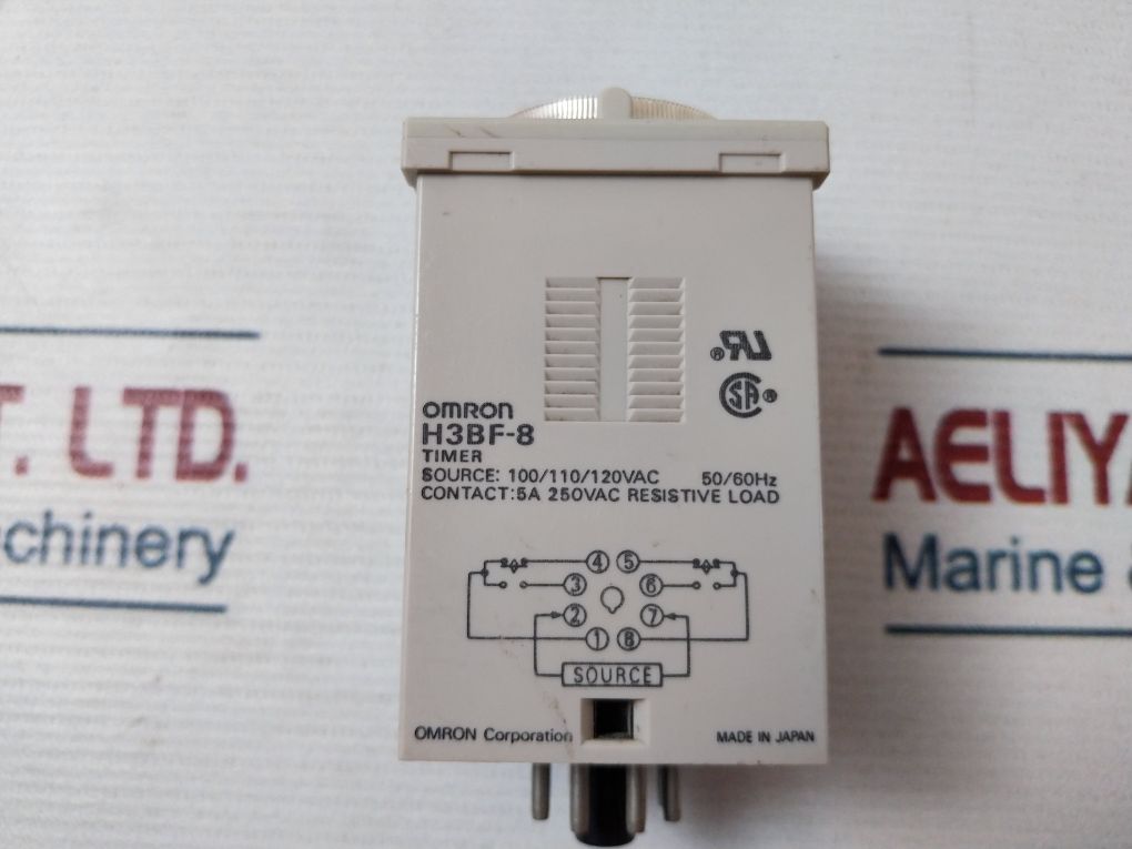 Omron H3Bf-8 Relay Timer 0-5 Sec 100/110/120Vac 50/60Hz