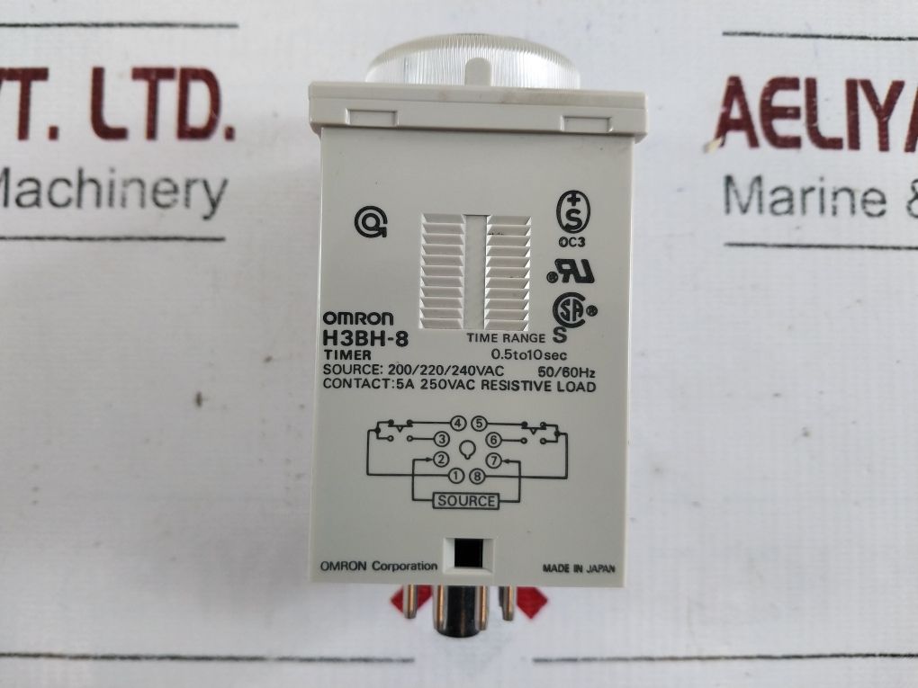 Omron H3Bh-8 Timer 0.5 To 10 Sec 200/220/240Vac