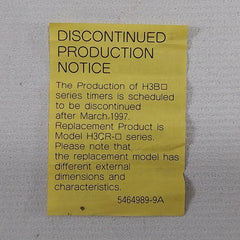 Omron H3Bh-8 Power Off Delay Timer 0.5 To 10 Sec