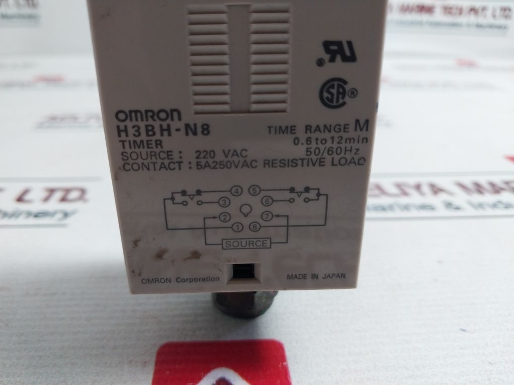 Omron H3Bh-n8 Power Off Delay Timer 220V Ac 0.6 To 12 Min