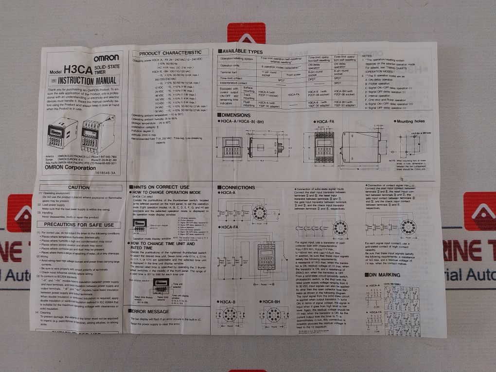 Omron H3Ca-8 Solid State Timer 50/60Hz