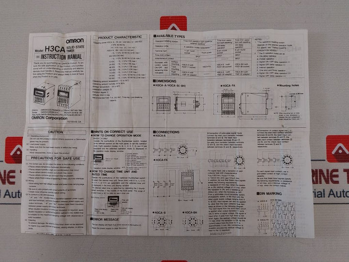 Omron H3Ca-8 Solid State Timer 50/60Hz