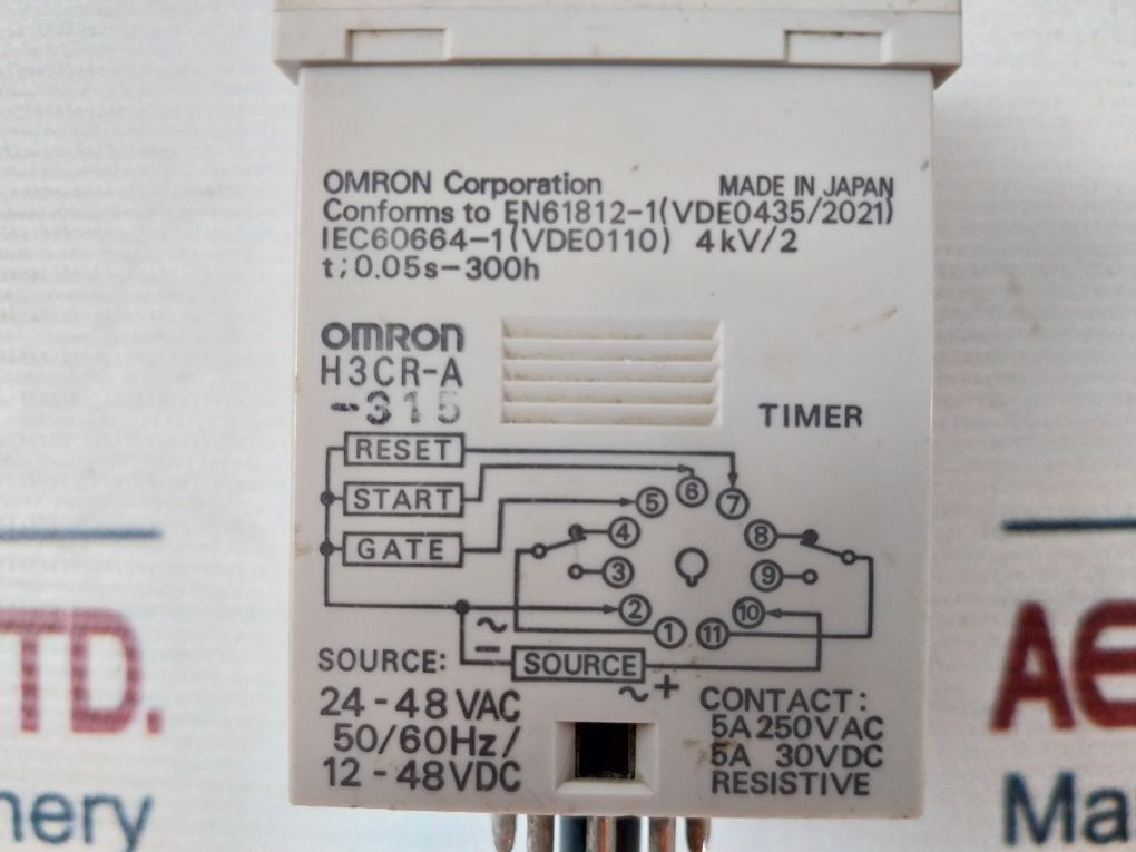 Omron H3Cr-a-315 Timer 0.05S-300H 50/60Hz/12-48 Vdc