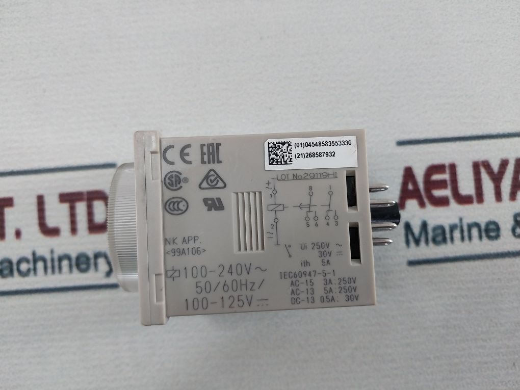 Omron H3Cr-a8E Solid State Timer 0-30 Sec 100-240Vac