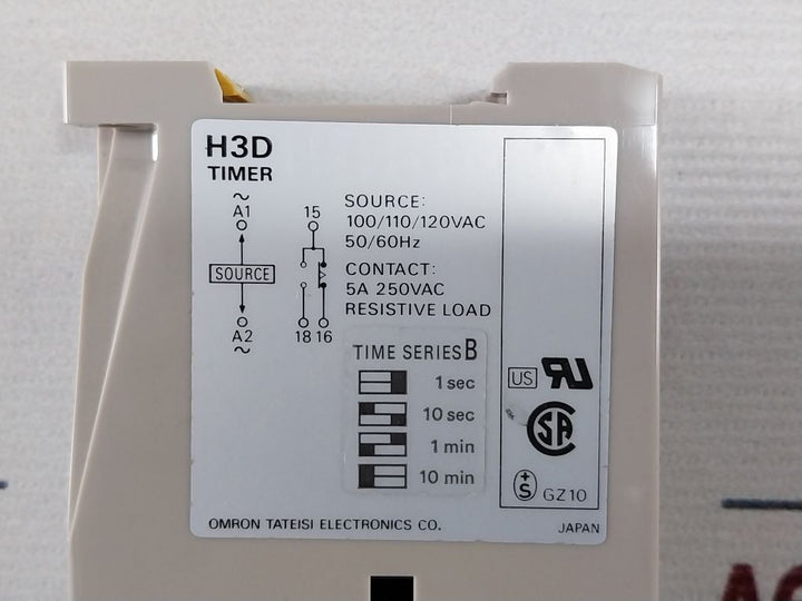 Omron H3D Timer 0-10 Sec 5A 250Vac