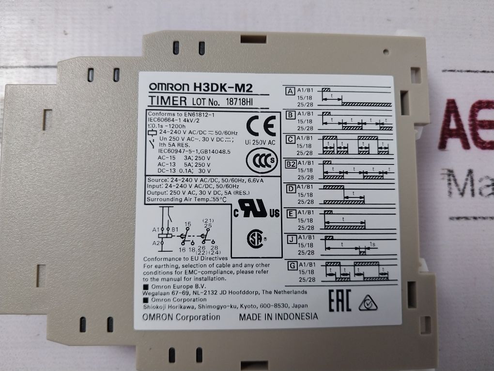 Omron H3Dk-m2 Timer Relay 0.1S-1200H