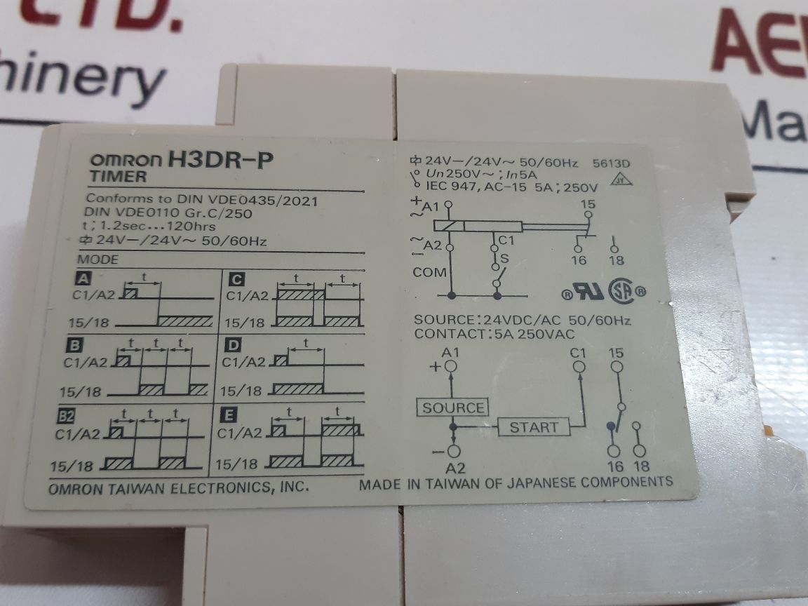 Omron H3Dr-p Timer T; 1.2Sec...120Hrs