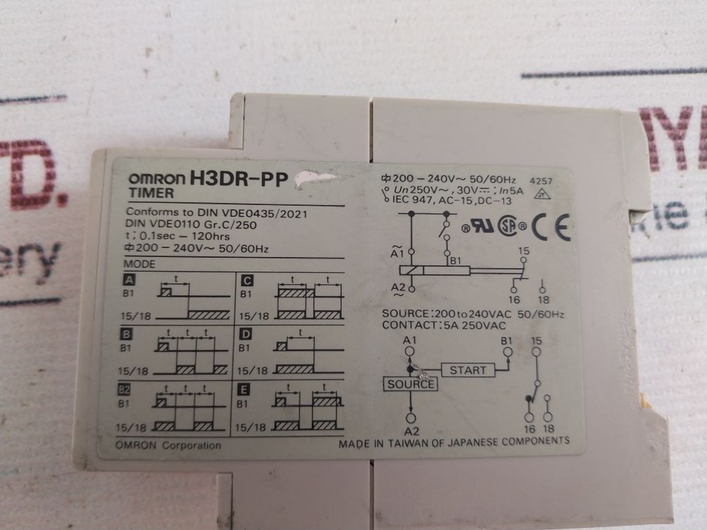 Omron H3Dr-pp Timer 0.1Sec-120Hrs