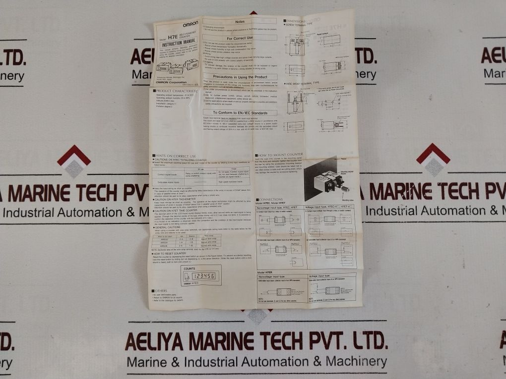 Omron H7Ec-bvlm Counter Totalizer