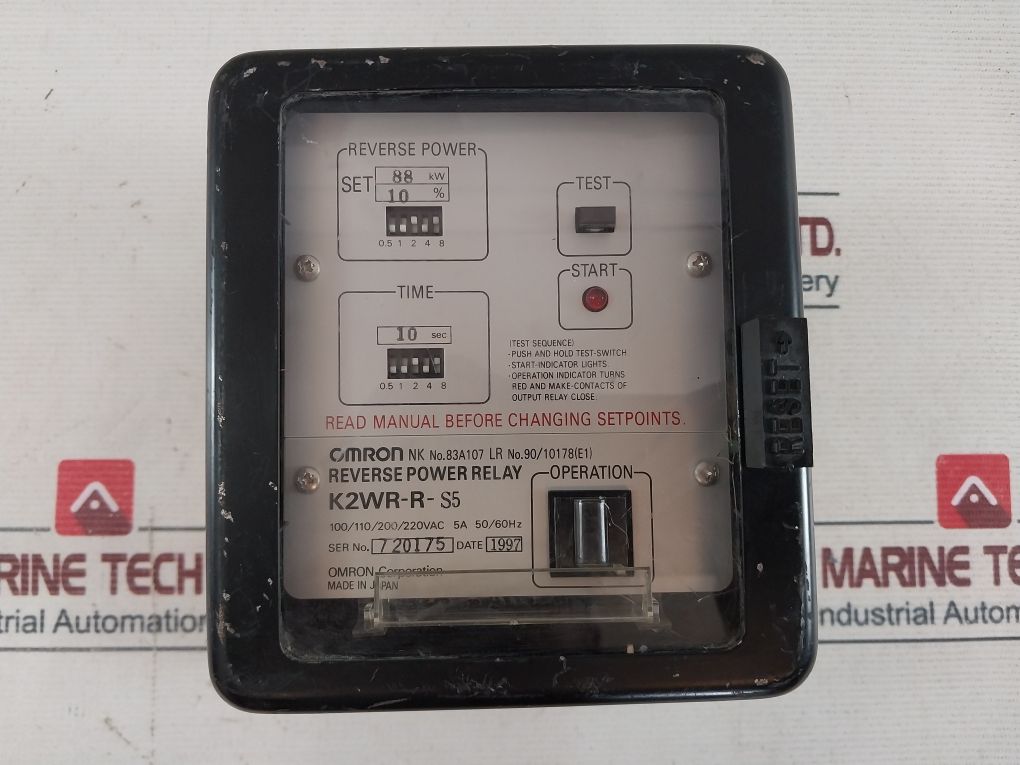 Omron K2Wr-r-s5 Reverse Power Relay 5A