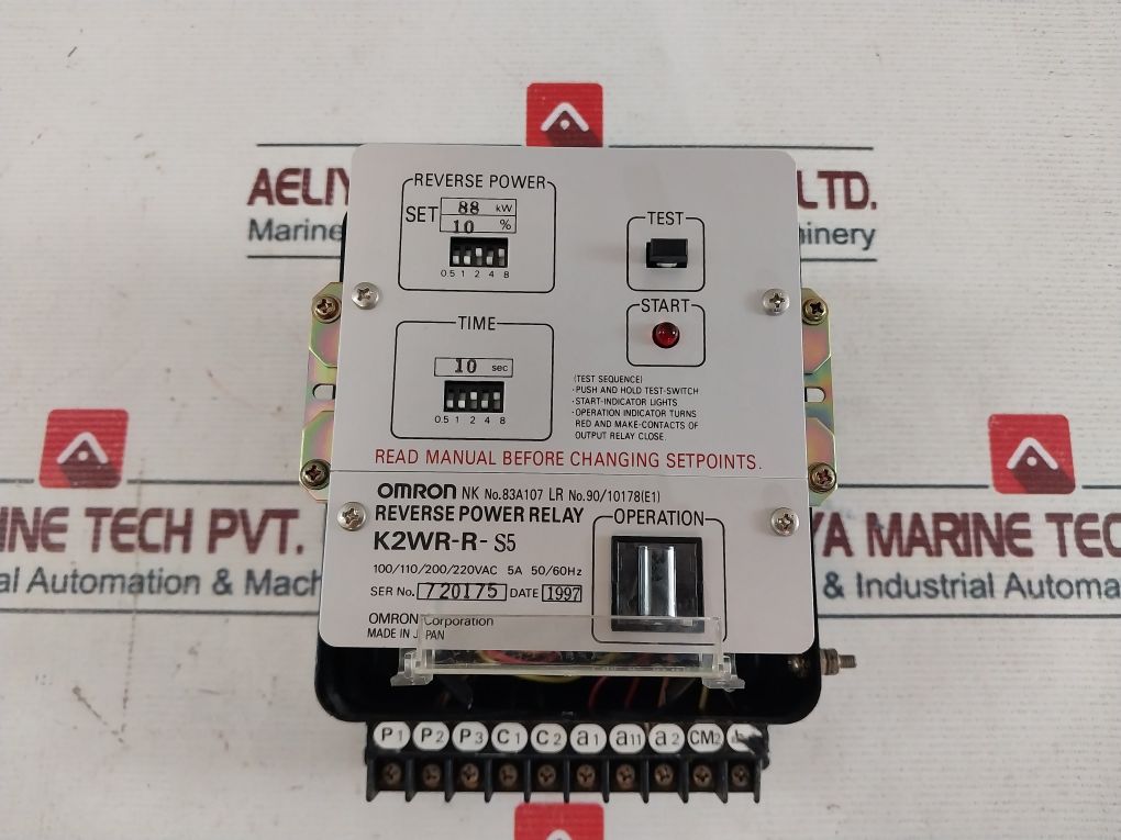 Omron K2Wr-r-s5 Reverse Power Relay 5A