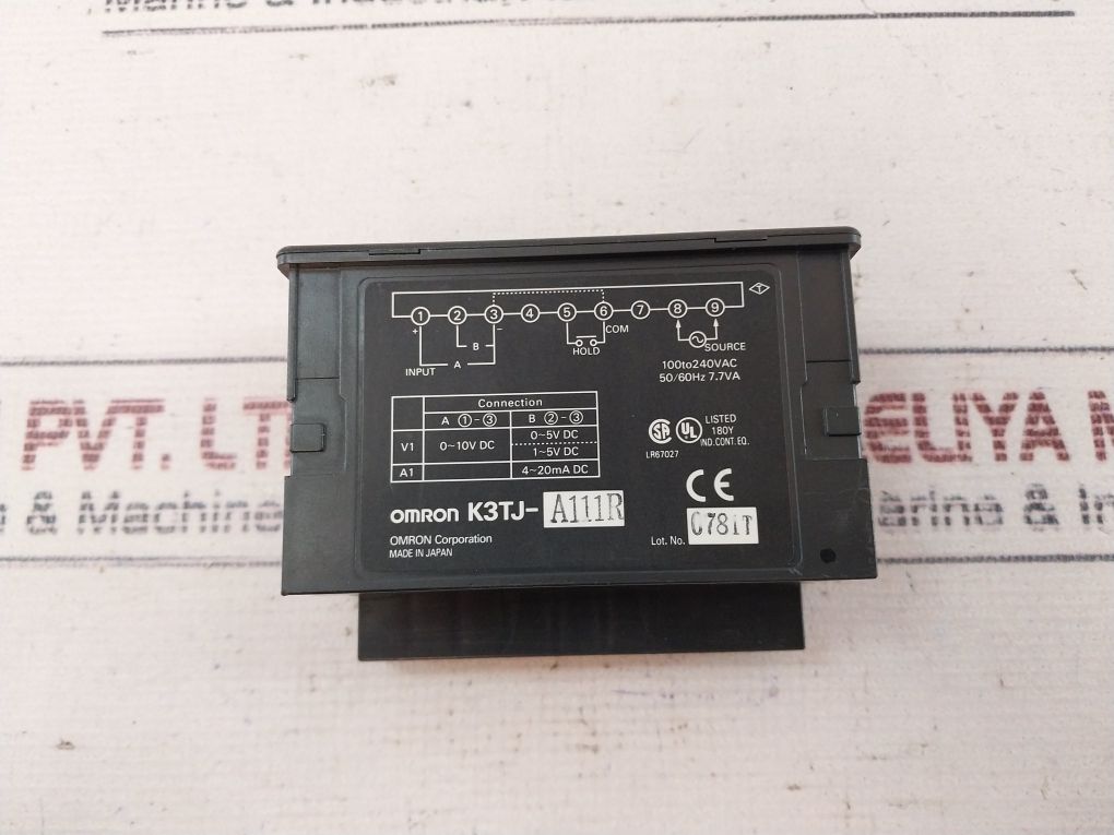 Omron K3Tj-a111R Meter Panel Mount 100 To 240 Vac