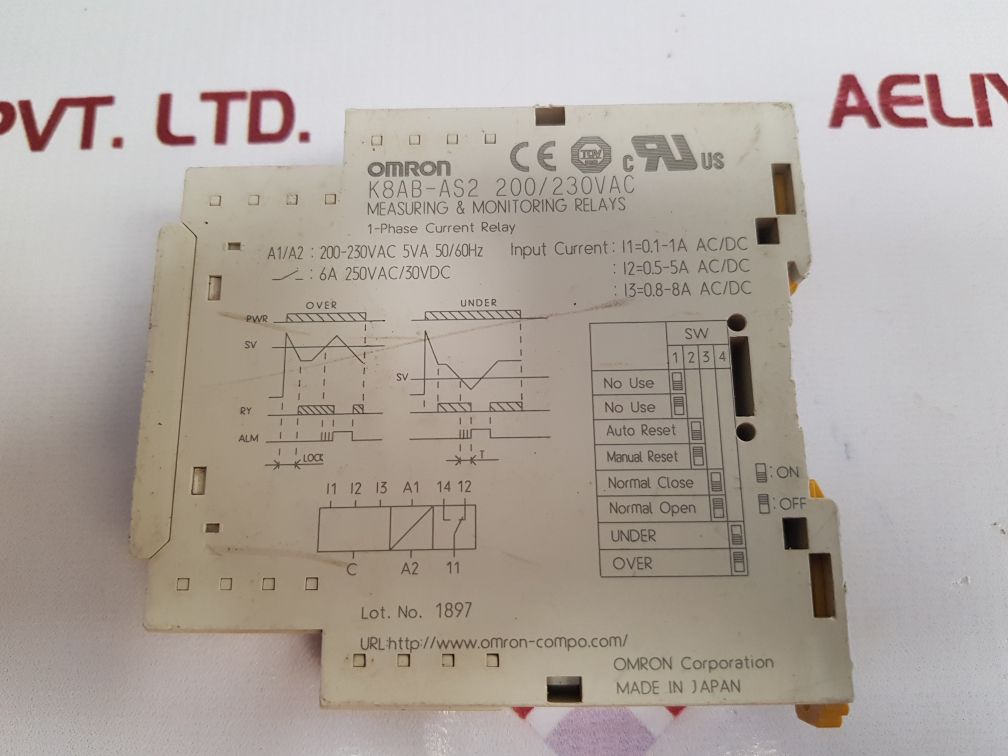 Omron K8Ab-as2 1-phase Current Relay K8Ab As