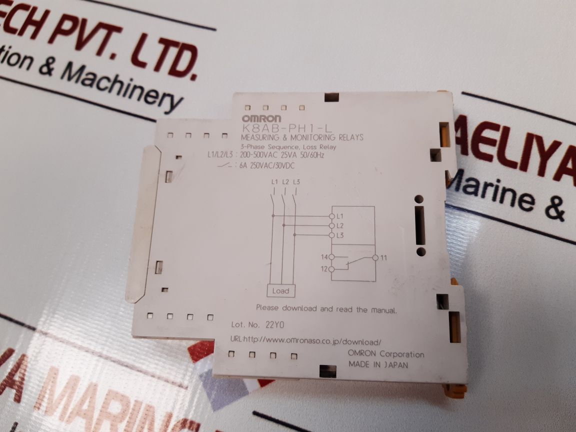 Omron K8Ab-ph1-l Measuring & Monitoring Relay 3 Phase