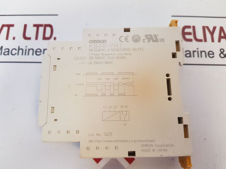 Omron K8Ab-ph1 3-phase Sequence Loss Relay 250Vac/30Vdc