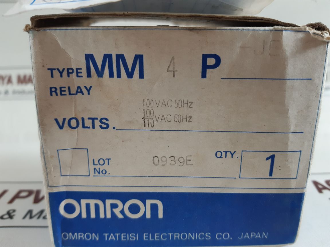 Omron Mm4P-je Power Relay 100110 Vac 60Hz
