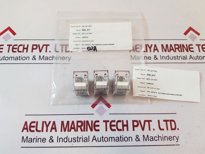 Set Of 11X Omron My4 Relay 24Vdc
