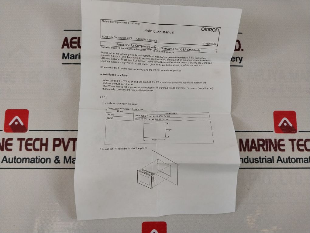 Omron Nv3Q-sw41 Interactive Display 