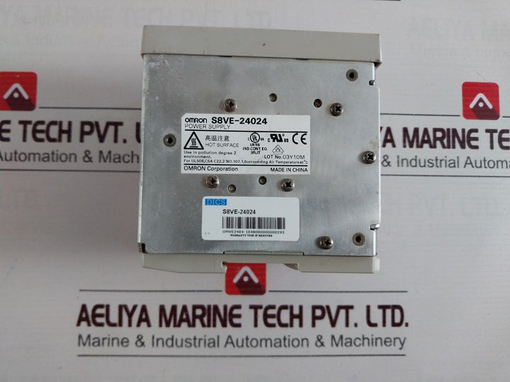 Omron S8Ve-24024 Power Supply Dc24V 10A Out 100-240Vac In