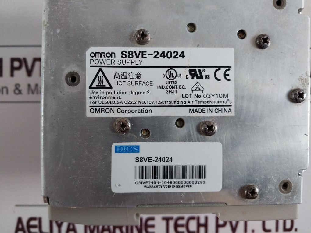 Omron S8Ve-24024 Power Supply Dc24V 10A Out 100-240Vac In