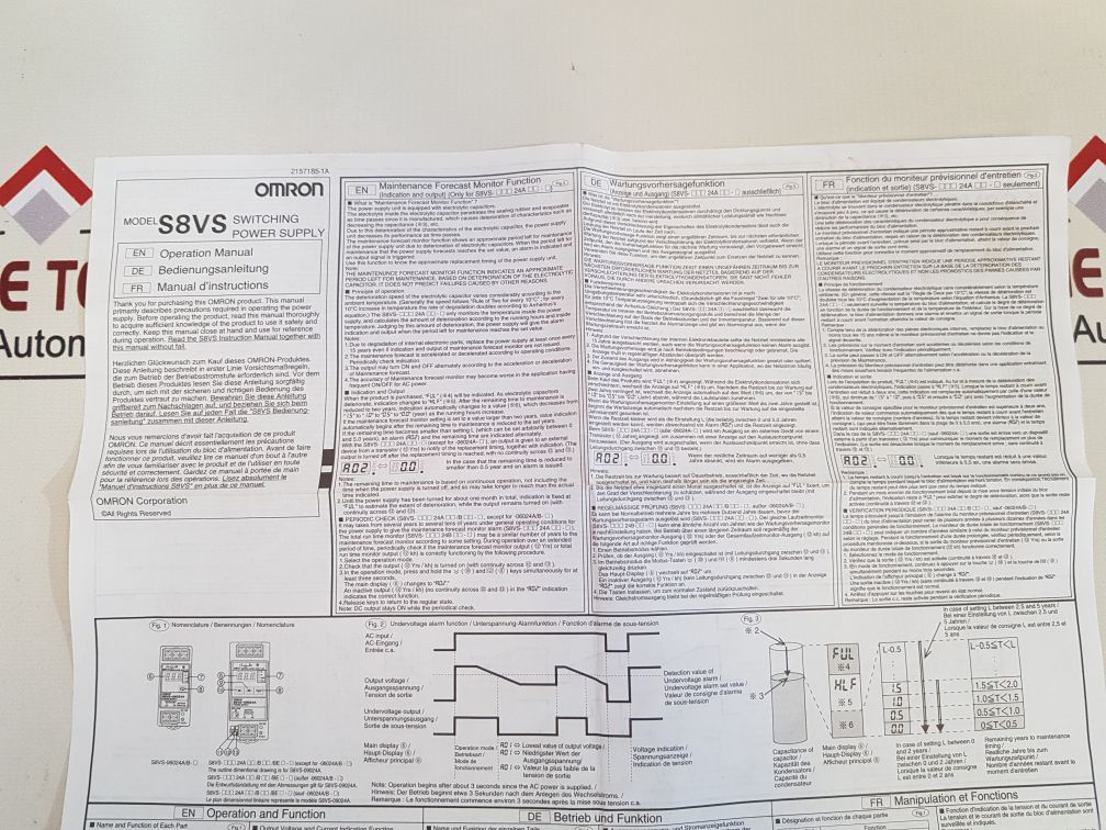 Omron S8Vs-24024A Switching Power Supply