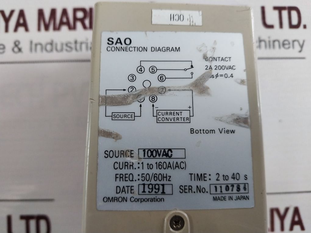 Omron Sao-q Current Sensor 100 Vac 50/60 Hz