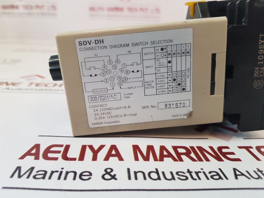 Omron Sdv-dh7 Voltage Sensor 200/220Vac With Base