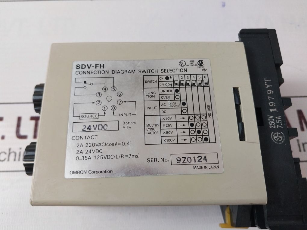 Omron Sdv-fh2 Voltage Sensor 24Vdc