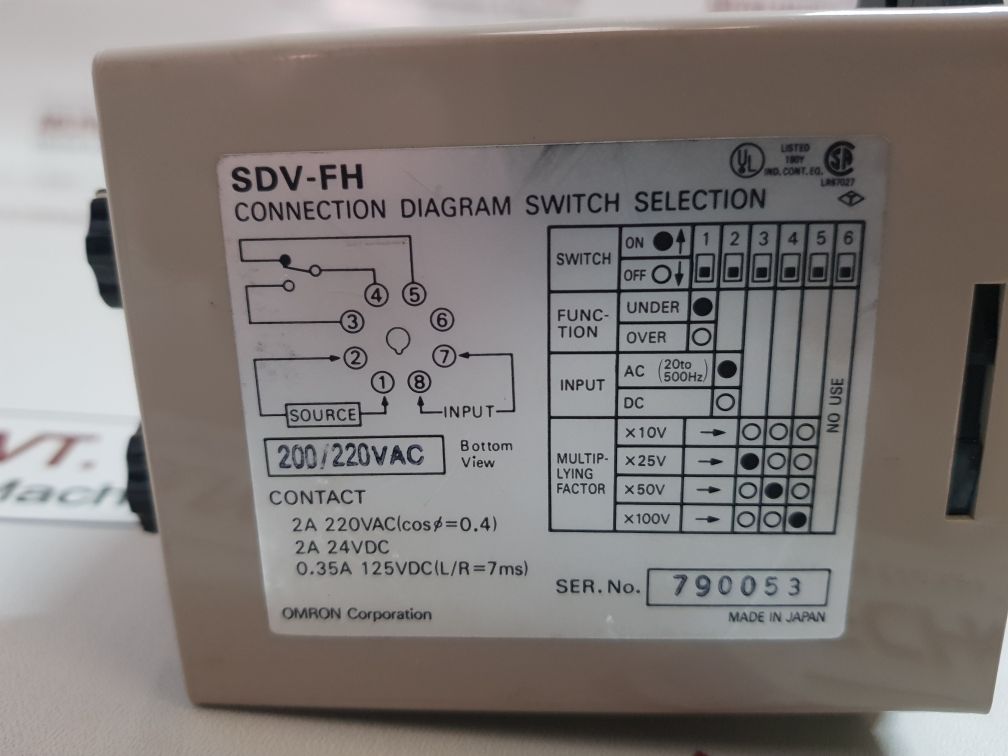 Omron Sdv-fh7 Voltage Sensor 200/220Vac