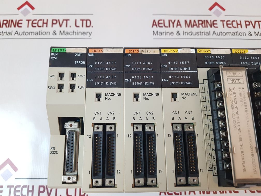Omron C200Hx Cpu44-z,Pd024,Lk201,Id215,Od215,Oc225 Programmable Controller Rack