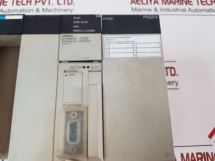 Omron Sysmac Cs1G Cpu42-v1,Pa204,Oc225,Ia122,Ad081,Sp001 Programmable Controller