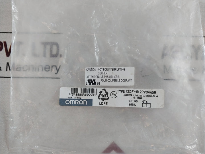 Omron Xs2F-m12Pvc4A5M Unilateral Socket Connector Cable
