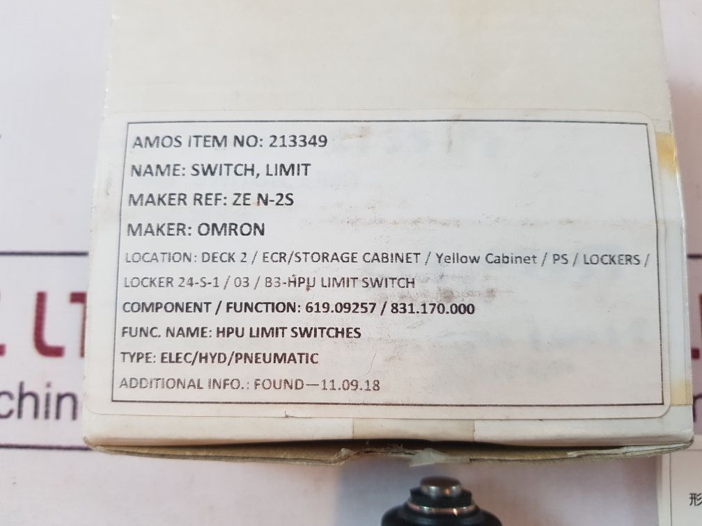 Omron Ze-n-2S Limit Switch