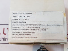 Omron Ze-n-2S Limit Switch