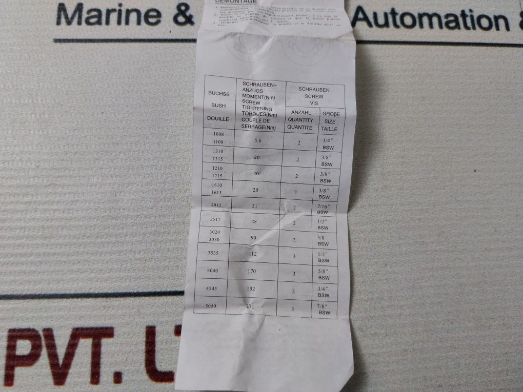 Optibelt 110820 Taper Lock Bush Aeliya Marine Tech®