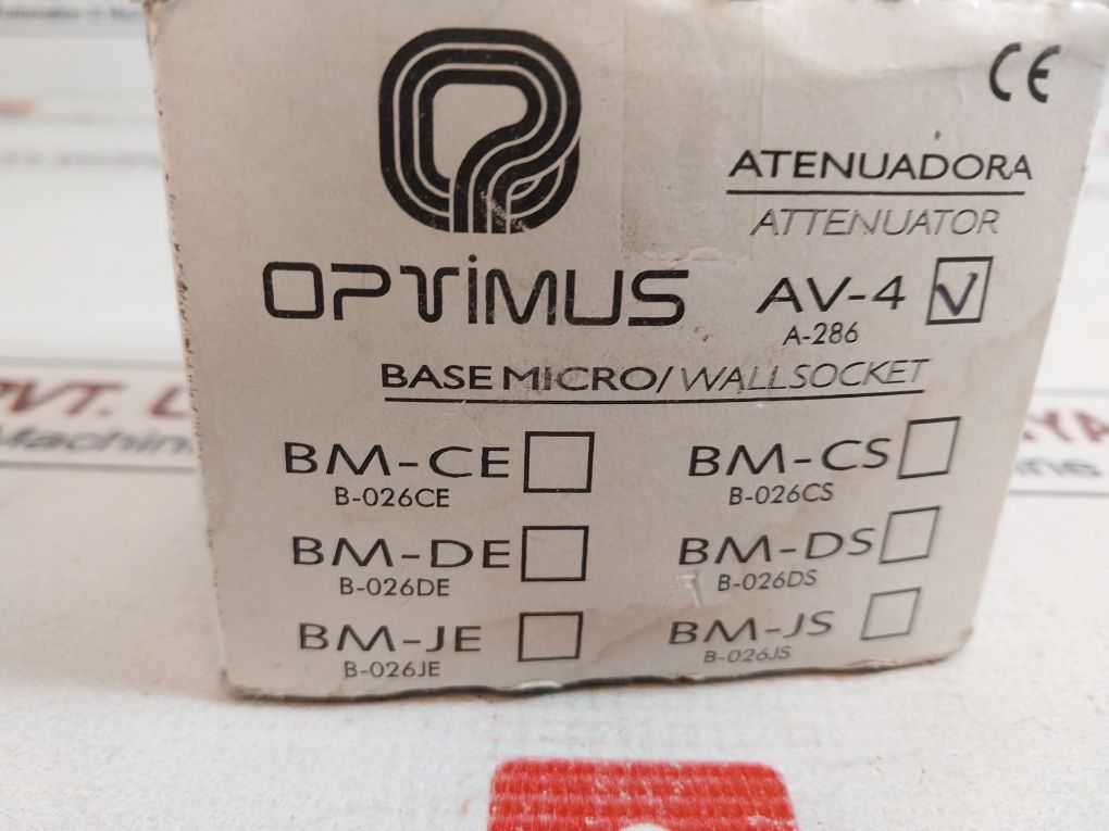 Optimus Av-4V Attenuator Wallsocket