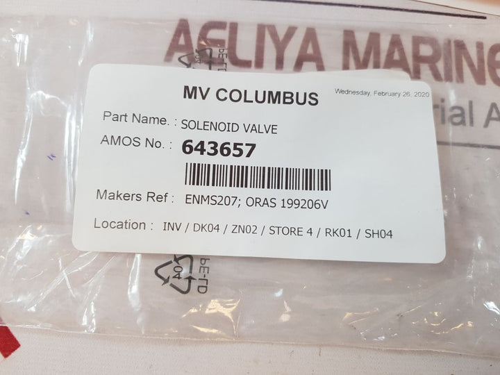 Oras 199206V Solenoid Valve
