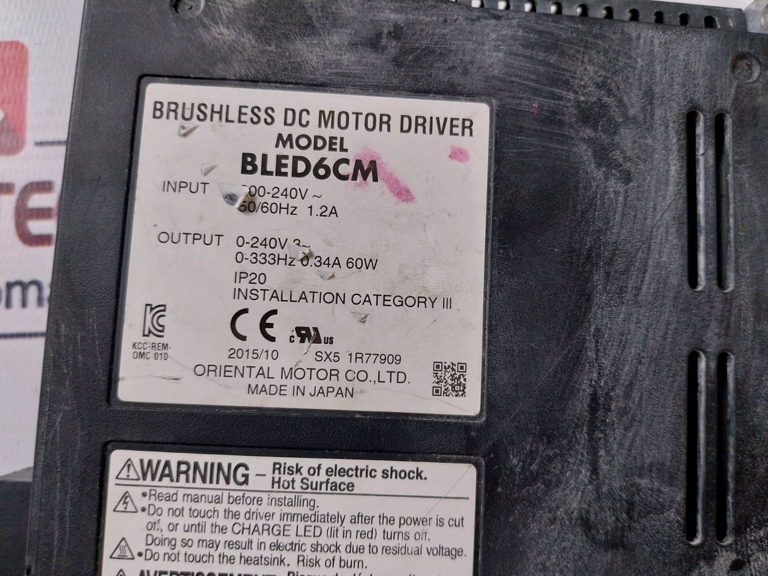 Oriental Motor Bled6Cm Brushless Dc Motor Driver 200-240V