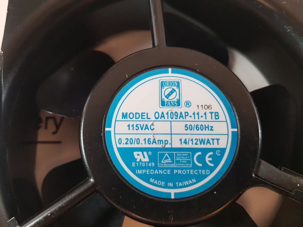Orion Fans Oa109Ap-11-1 Tb Cooling Fan 0.20/0.16Amp.