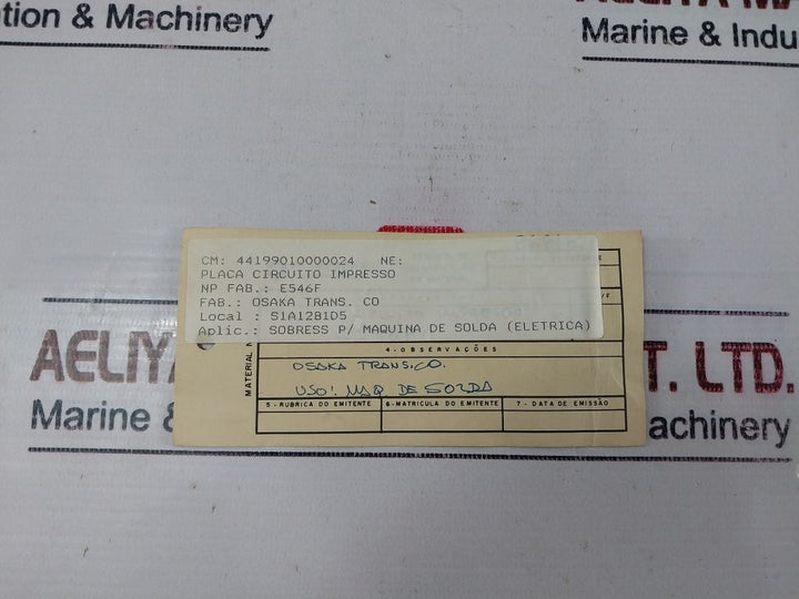 Osaka Transformer E546F Printed Circuit Board Assembly 44199010000024