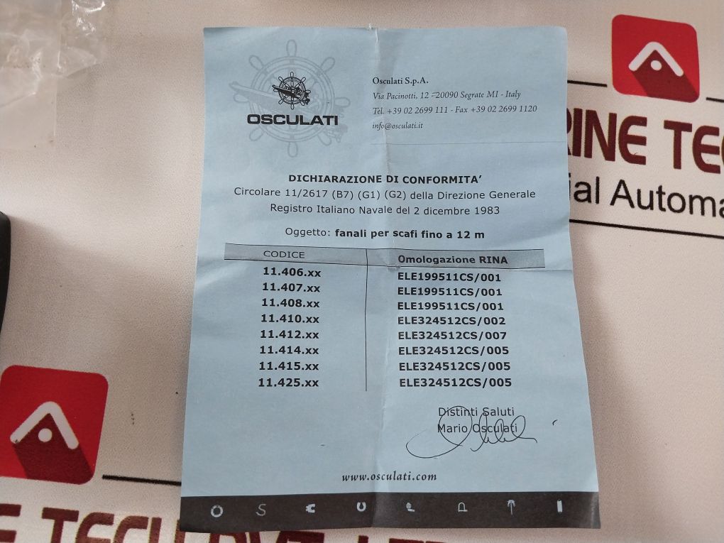 Osculati U85 Navigation Light Green