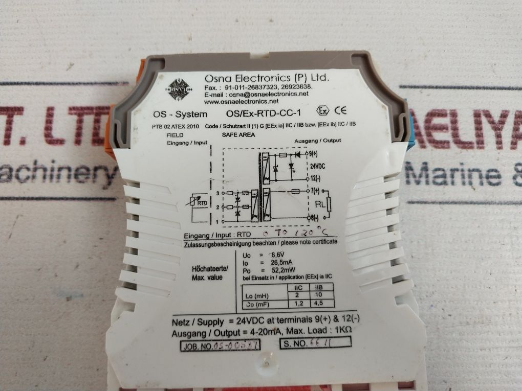 Osna Electronics Os/Ex-rtd-cc-1 Temperature Transmitter