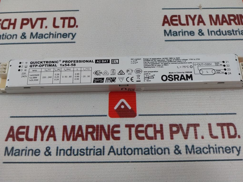 Osram Qtp-optimal 1X54-58 Electronic Ballast Ac/Dc 198V To 264V